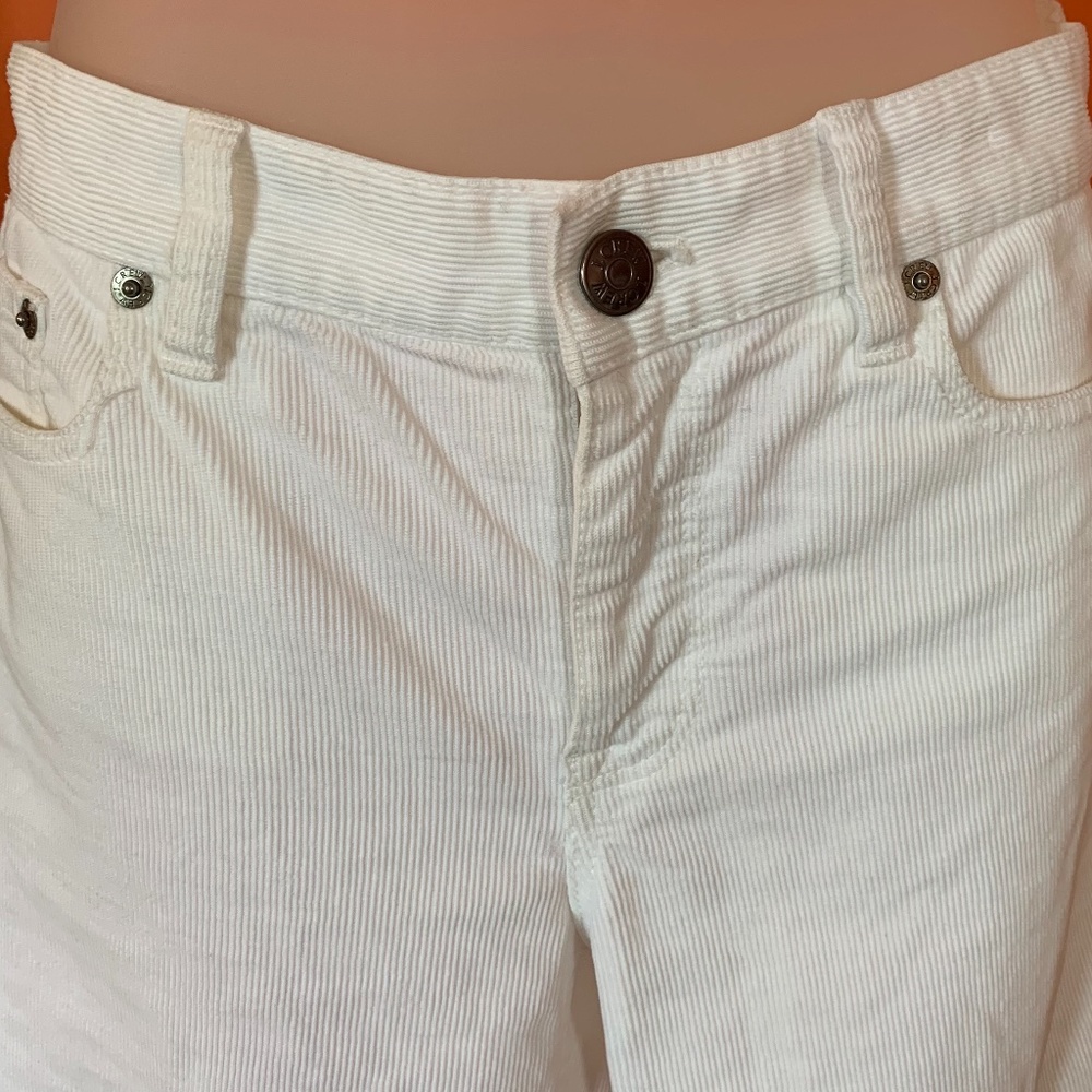 J. Crew Skinny Tall White Reid Corduroy Pants